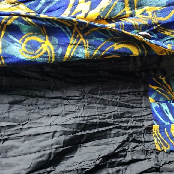 Alberto makali | Blue with yellow pattern long sleeve blazer top - size small - Picture 11 of 11